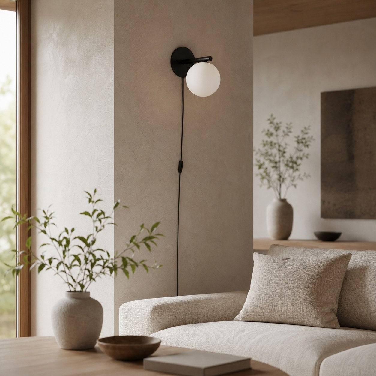 Glorica Glass Wall Sconce - Frosted Globe Light