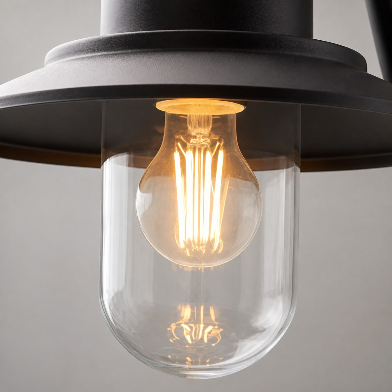 Trevanta Arched Arm Design Wall Light - Black Painted Sensor Lantern Style for Small Spaces