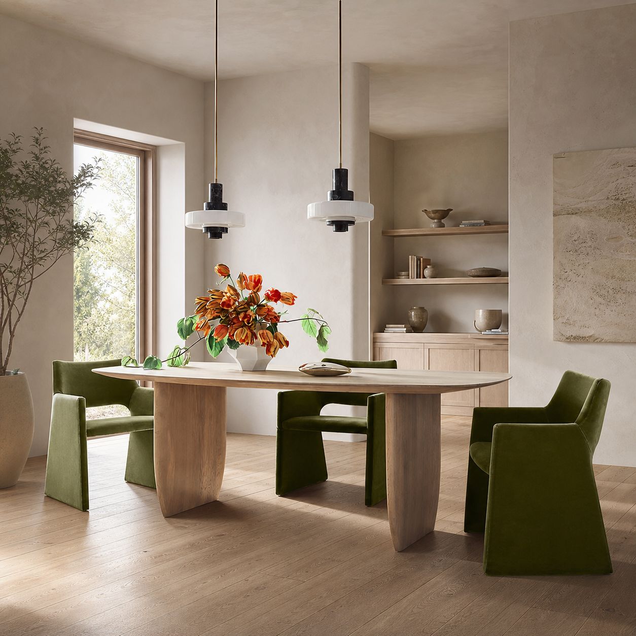 Mercury Green Marble Pendant Lamp