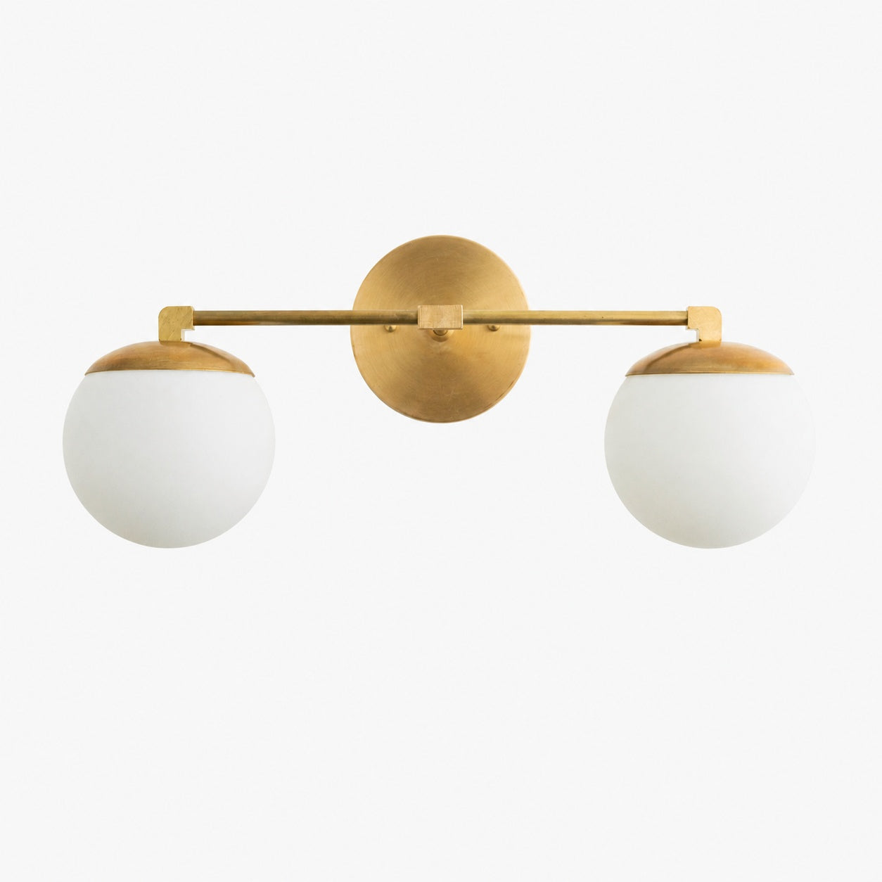 Glorica Glass Vanity Light - Art Deco Brass Wall Globe Fixture Modern