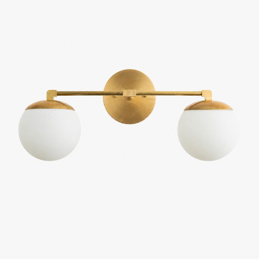 Glorica Glass Vanity Light - Art Deco Brass Wall Globe Fixture Modern
