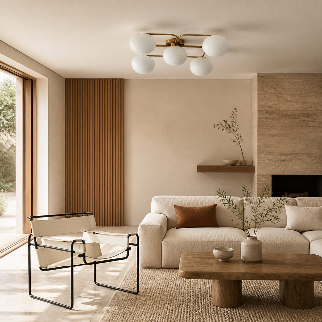 Brimush Modern Multi-Globe Flush Mount Lamp with Soft Diffused Light for Entryway or Living Room