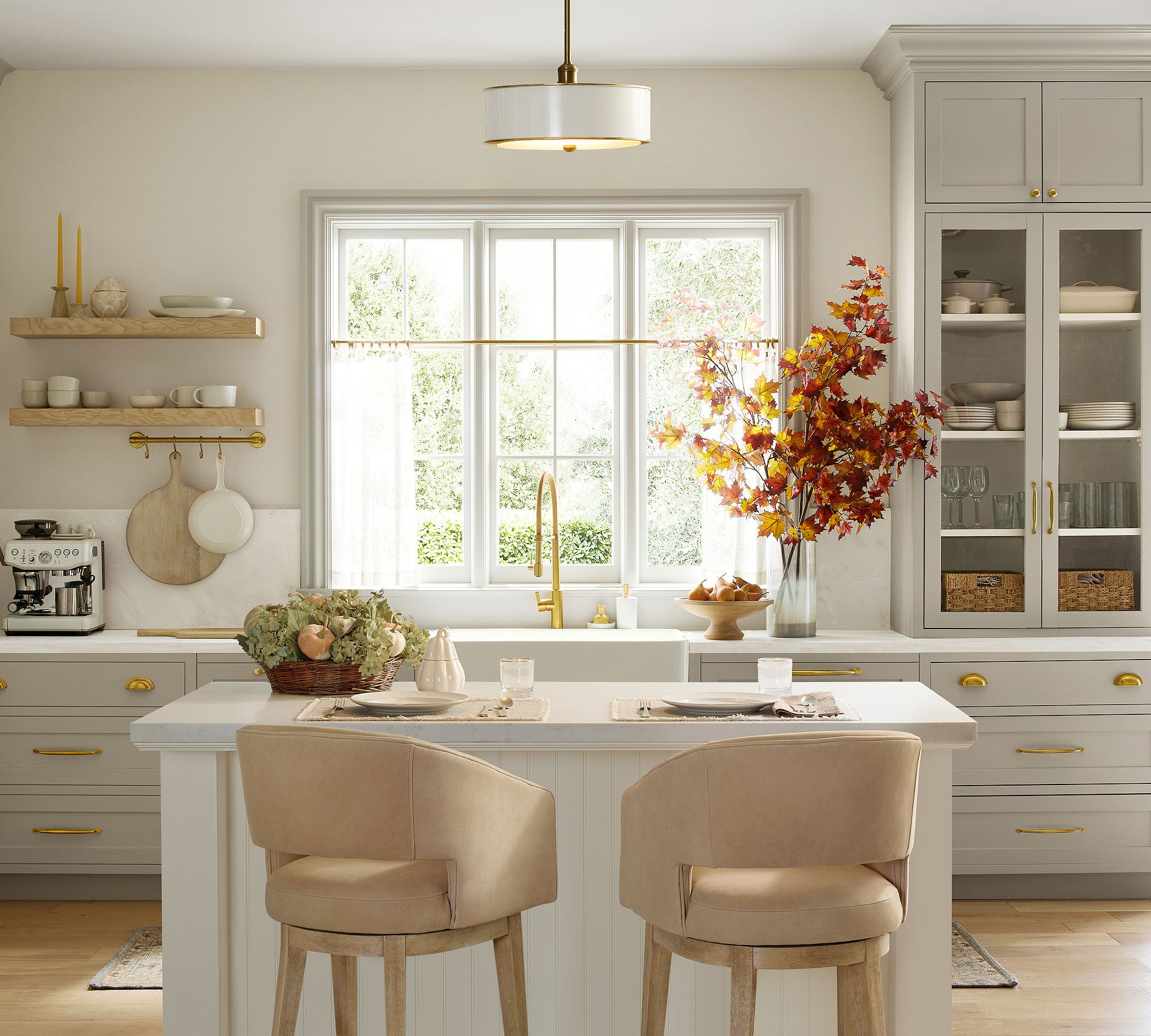 Forvara Metal Drum Pendant Light - Farmhouse Style Kitchen Island Lighting