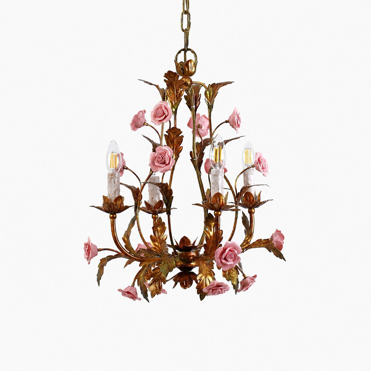 Ceramic Rose Chandelier