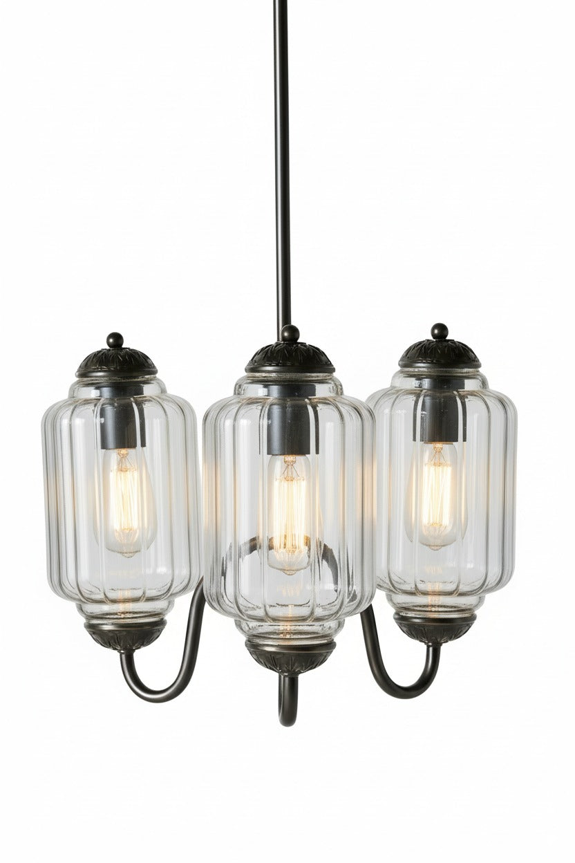 Eloise Vintage Glass Chandelier - Milk Glass Home Accent