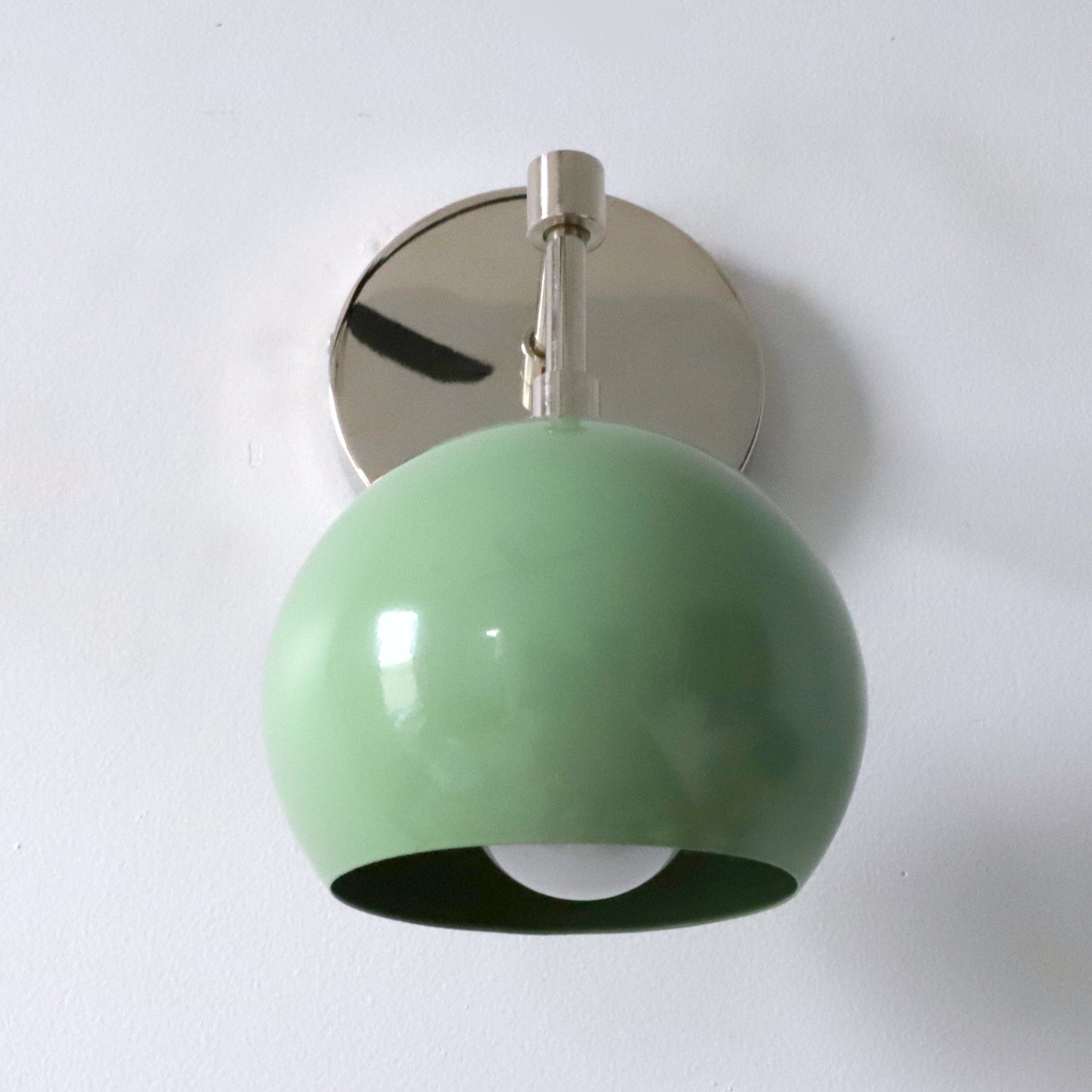 Vintage Inspired Spring Green Globe Wall Sconce