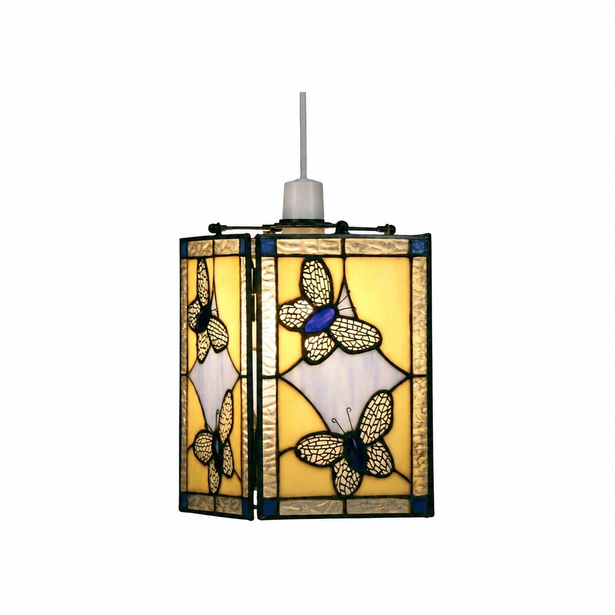 TF Butterfly Pendant Lamp — Artistic Stained Glass Pendant Light for Living Room or Bedroom