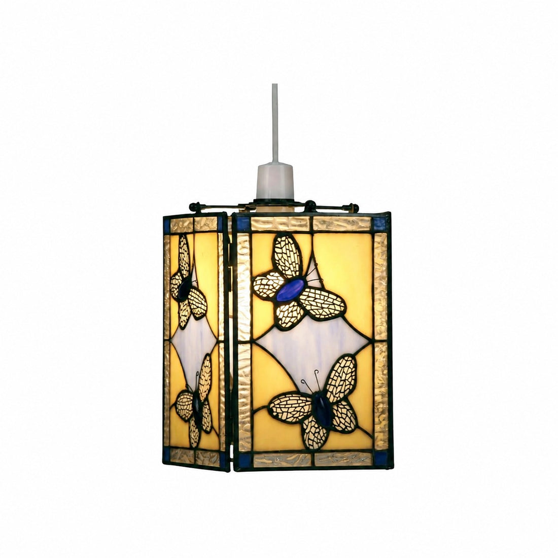TF Butterfly Pendant Lamp — Artistic Stained Glass Pendant Light for Living Room or Bedroom
