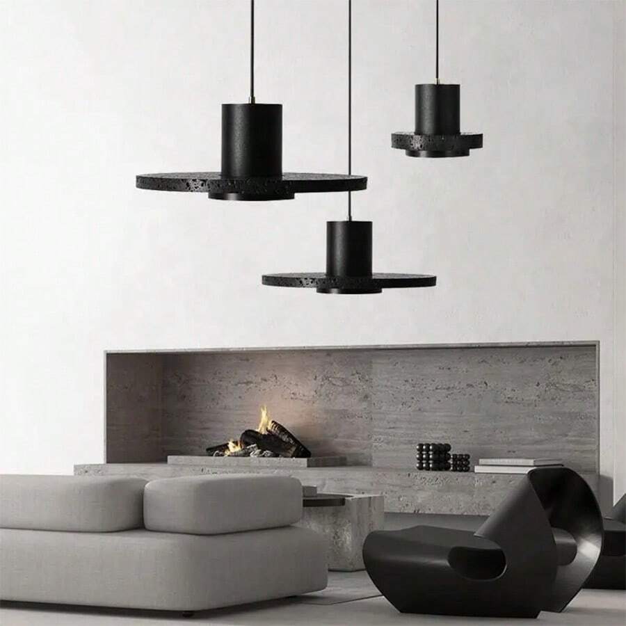 Retro Black Hole Stone Pendant Lamp