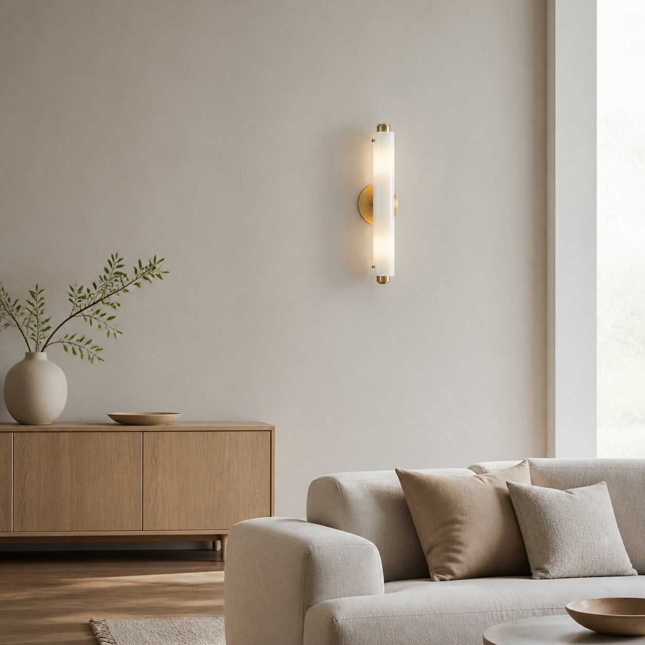 Vilonass Modern Glass Wall Sconce - Elongated Minimalist Design for Indoor and Outdoor Spaces
