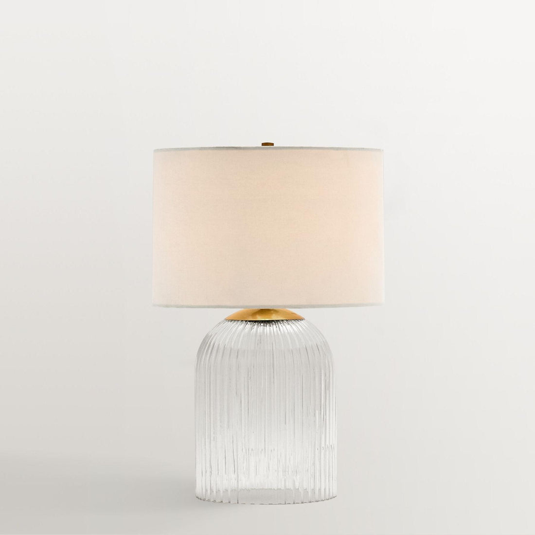 Bravira Ribbed Glass Table Lamp - Modern Lighting with Linen Shade