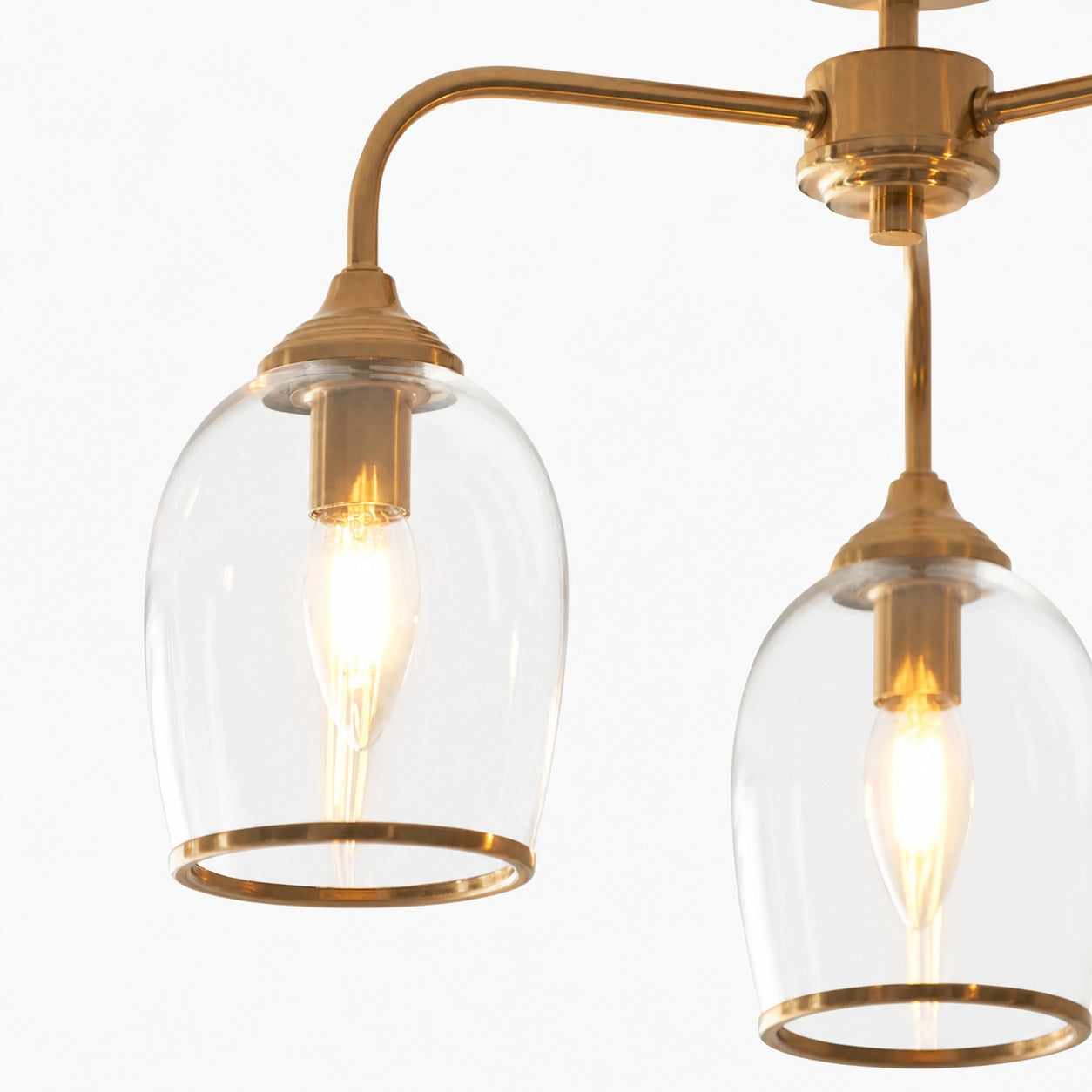 Brazara Multi-Light Glass Shade Pendant Lamp – Curved Metal Arms for Modern Homes