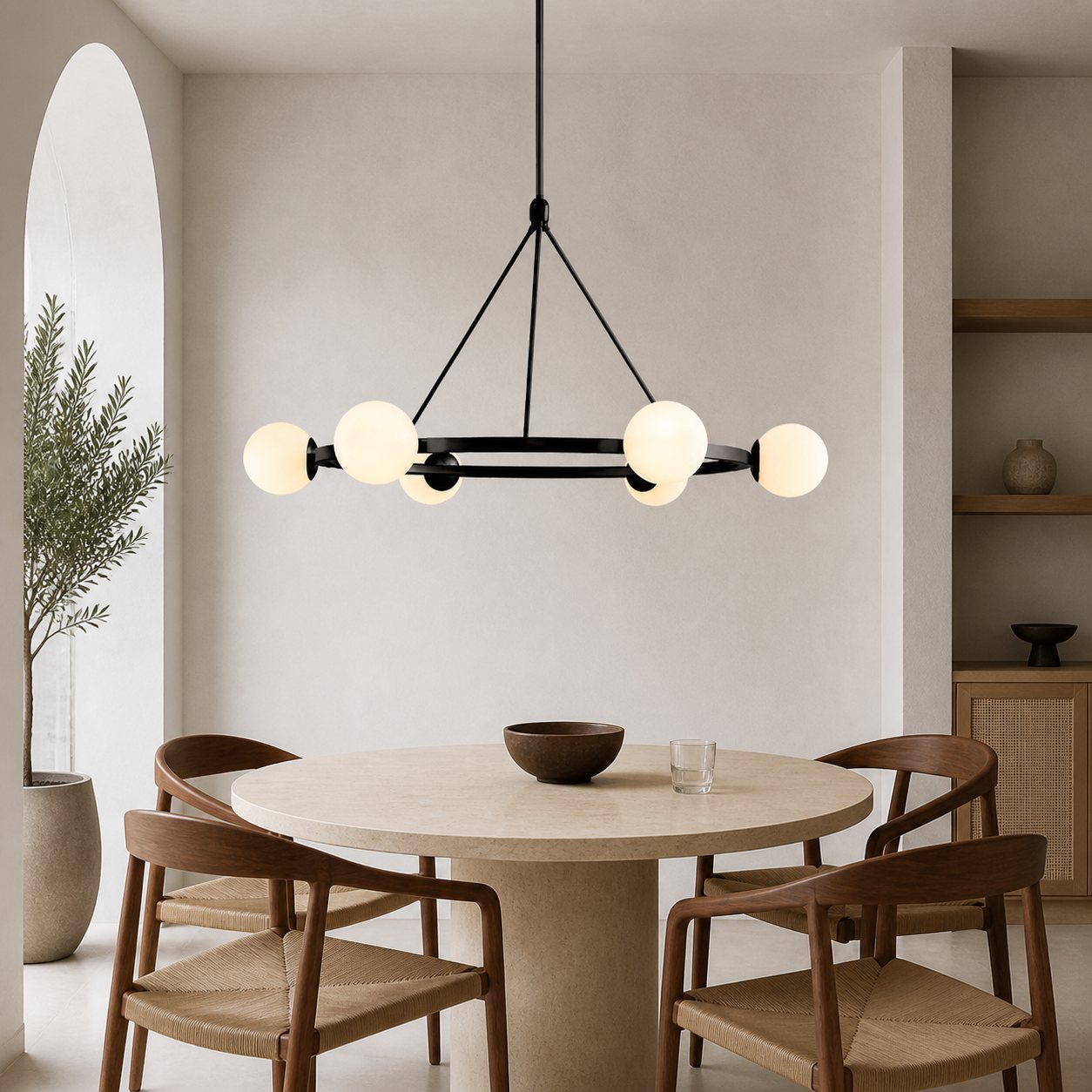 Brelia Round Light Chandelier - Modern Globe Chandelier in Stylish Design