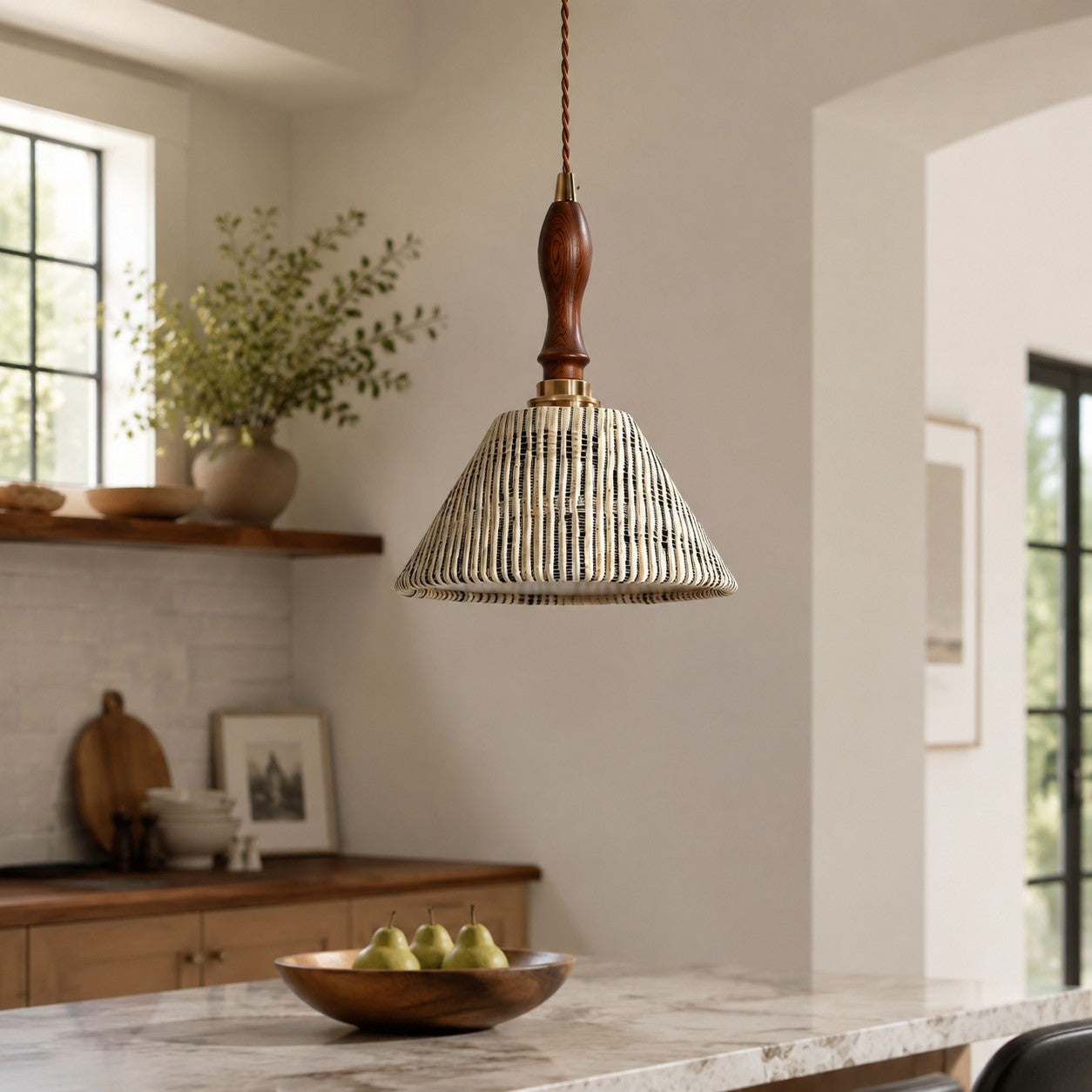 Wabi-Sabi Fabric Pendant Light