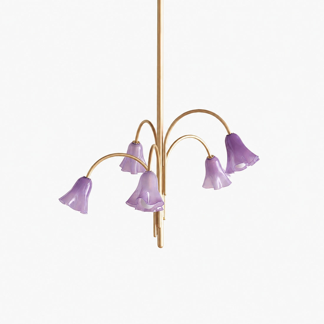 Bellina Modern Romantic Chandelier - Botanical Lily Design with Glass Flowers