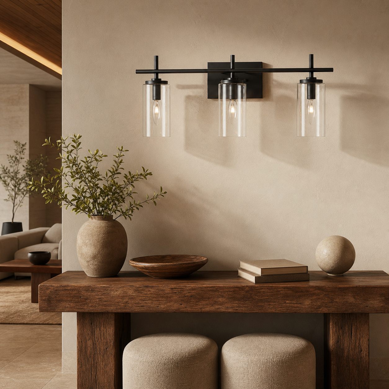 Trivella 3-Lights Wall Lamp - Linear Minimal Profile Contemporary Wall Lamp for Hallway