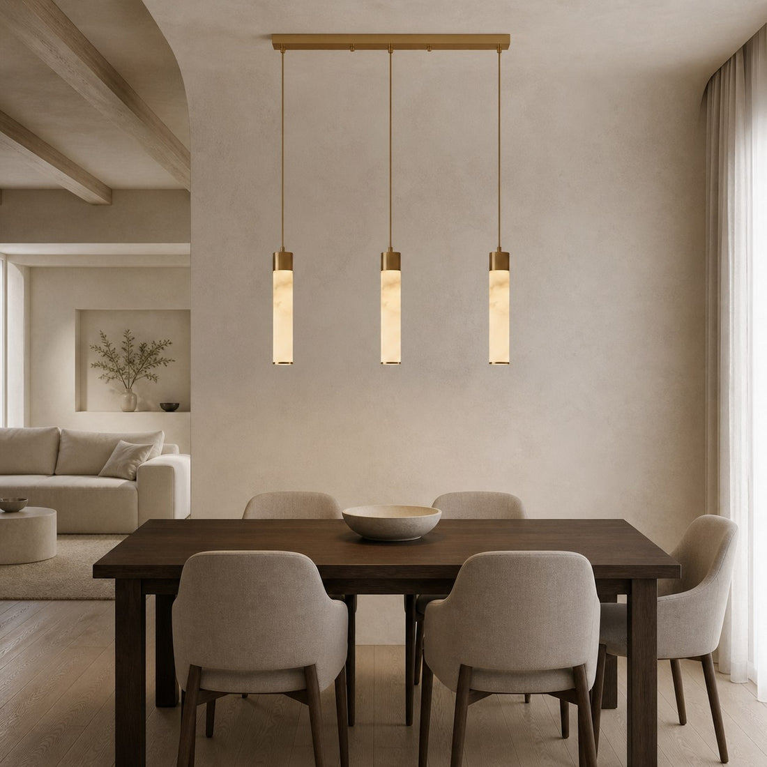 Solaryx Minimal Cylindrical Silhouette Pendant Light - Modern Style Lamp for Kitchen or Dining Room