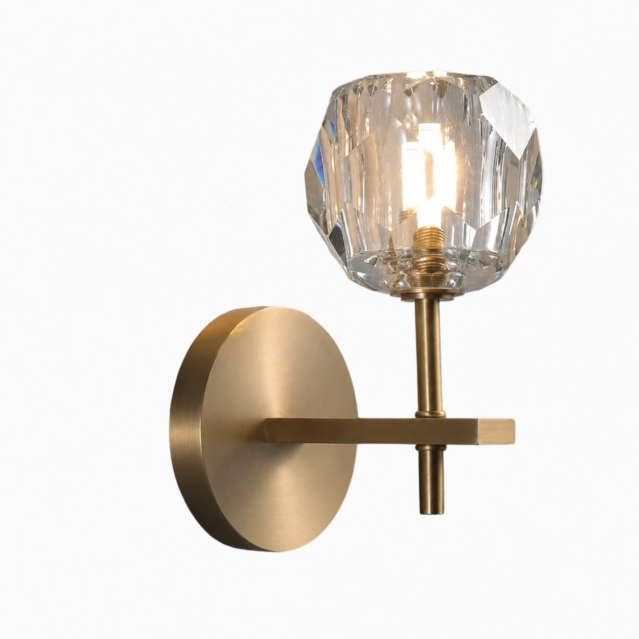 Luxury Crystal Wall Sconce - Brass Frame Modern Wall Light