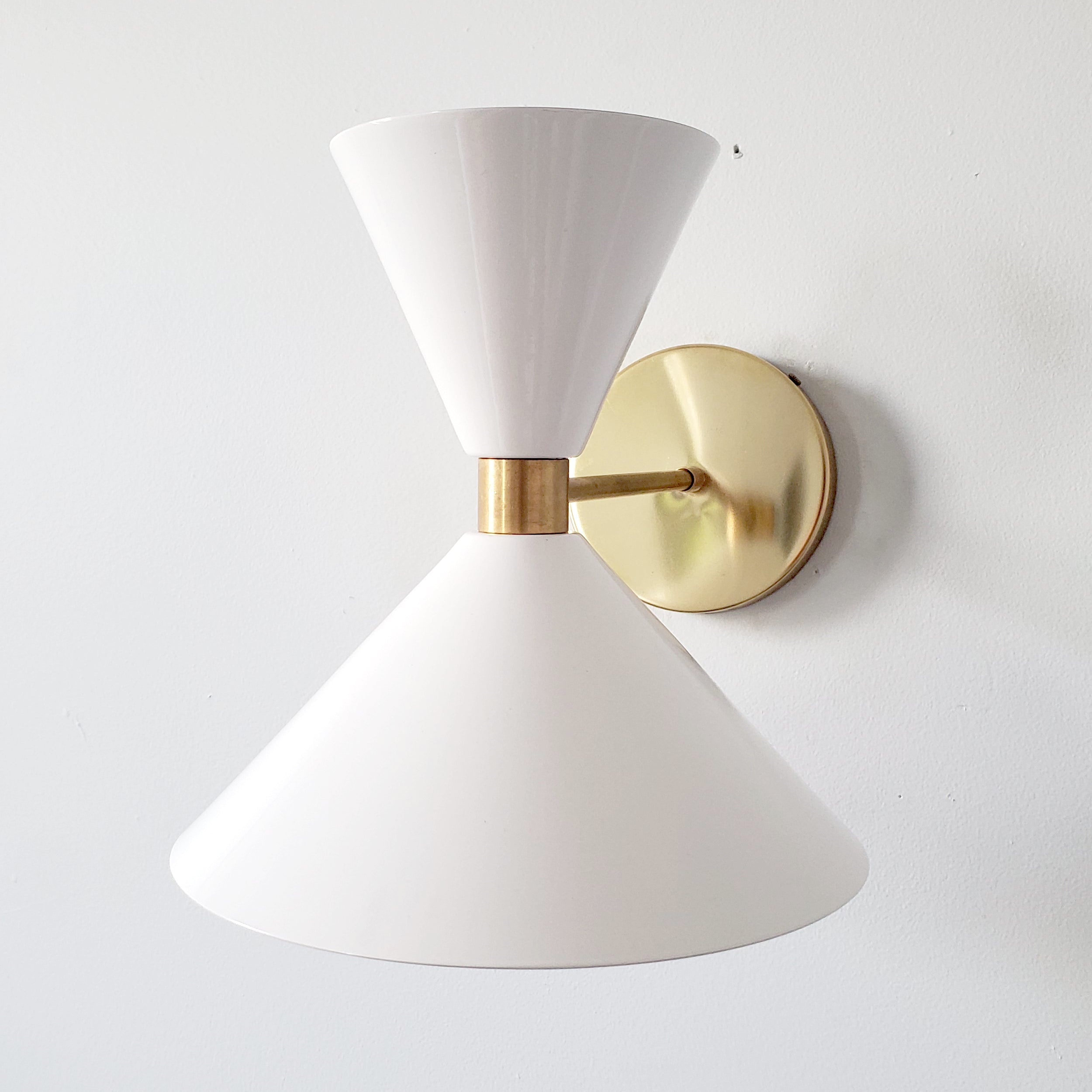 Brass Cone Wall Sconce - Hourglass Lighting for Home Spaces