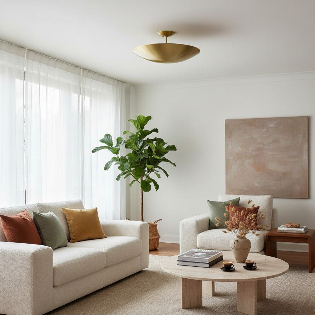 Plara Flush Mount - Rounded Minimalist Dome Metal Ceiling Light for Hallway