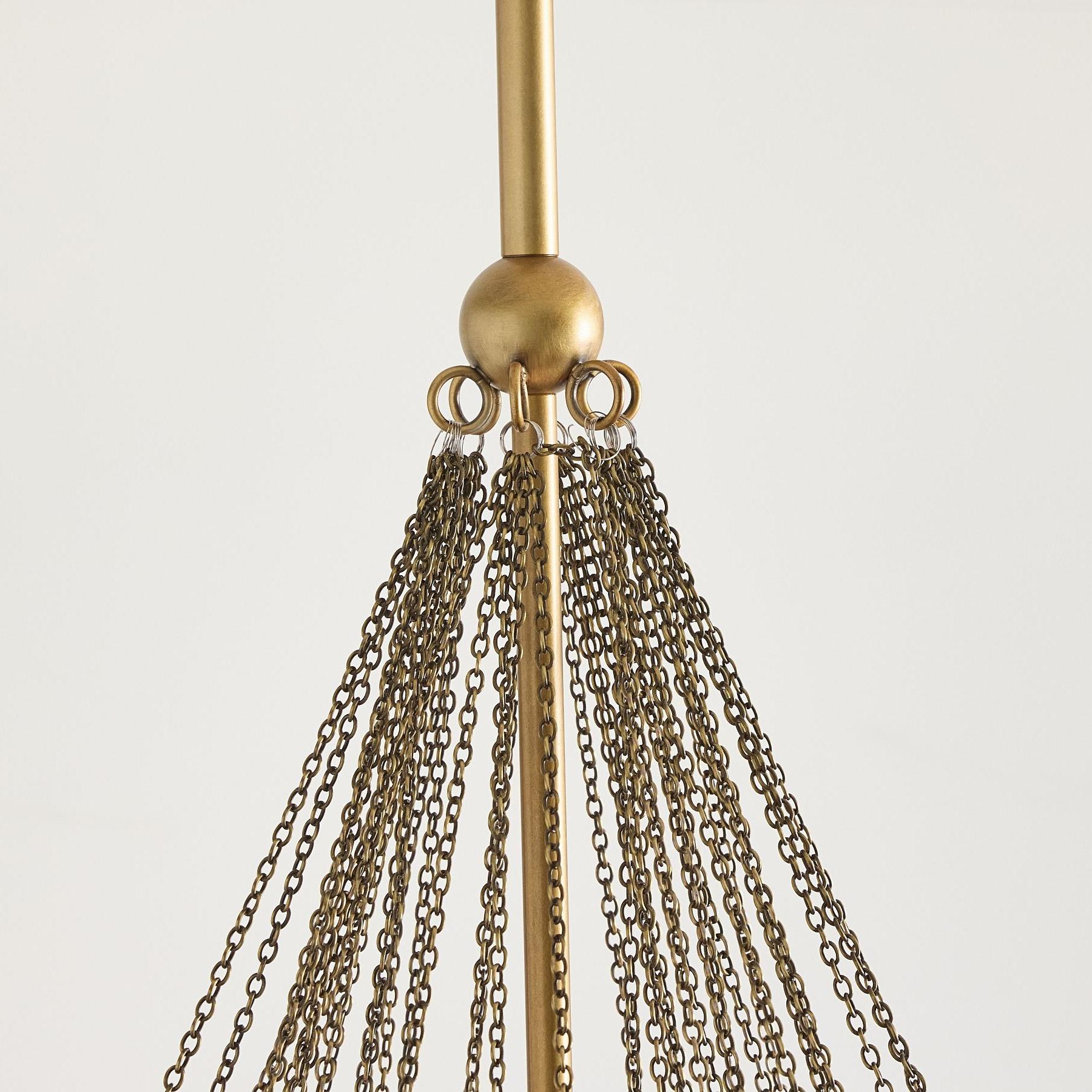 Bravira Vintage Brass Bubbled Glass Chandelier Ambient Lighting for Living Rooms and Commercial Spaces