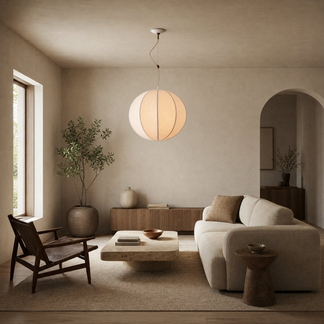 Alvian Adjustable Pendant Light with Linen Shade for Dining Room and Kitchen Island