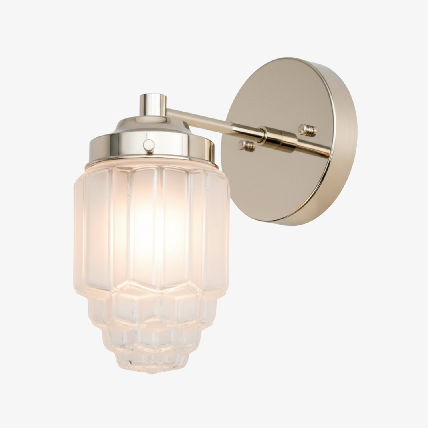 Tierlux Glass Vanity Light - Art Deco Bathroom Fixture with Skyscraper Shades