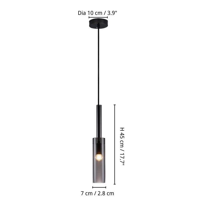 Modern Cylindrical Glass Pendant Light