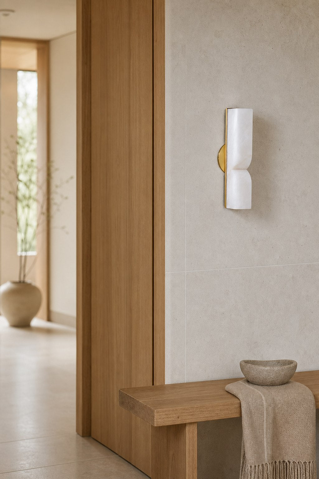 Modern Rectangular Alabaster Wall Lamp – Minimalist Sconce for Bedroom Hallway Living Room