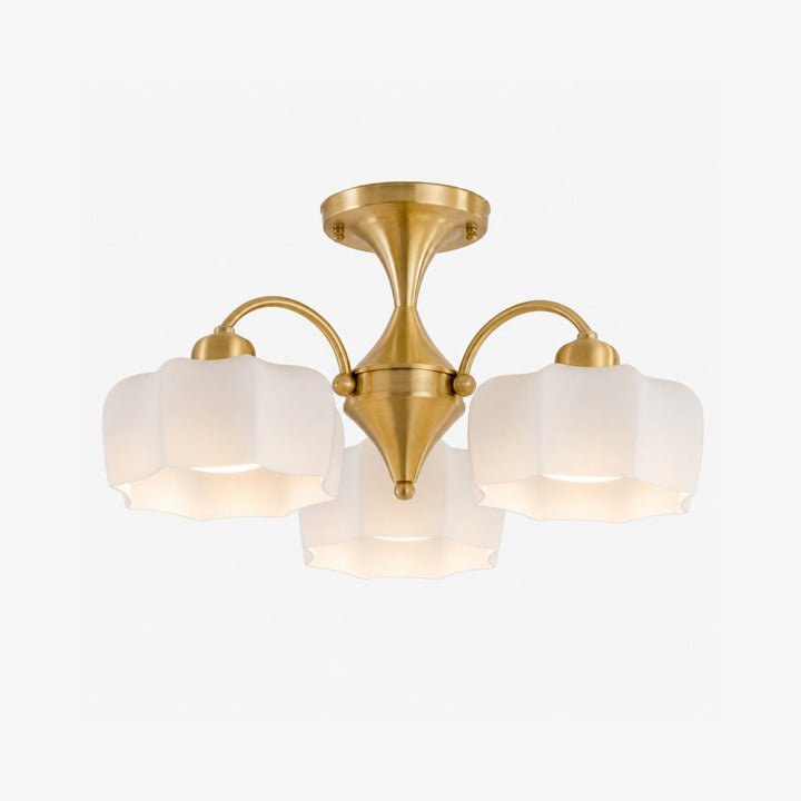 Arden Floral Glass Flush Mount Ceiling Light