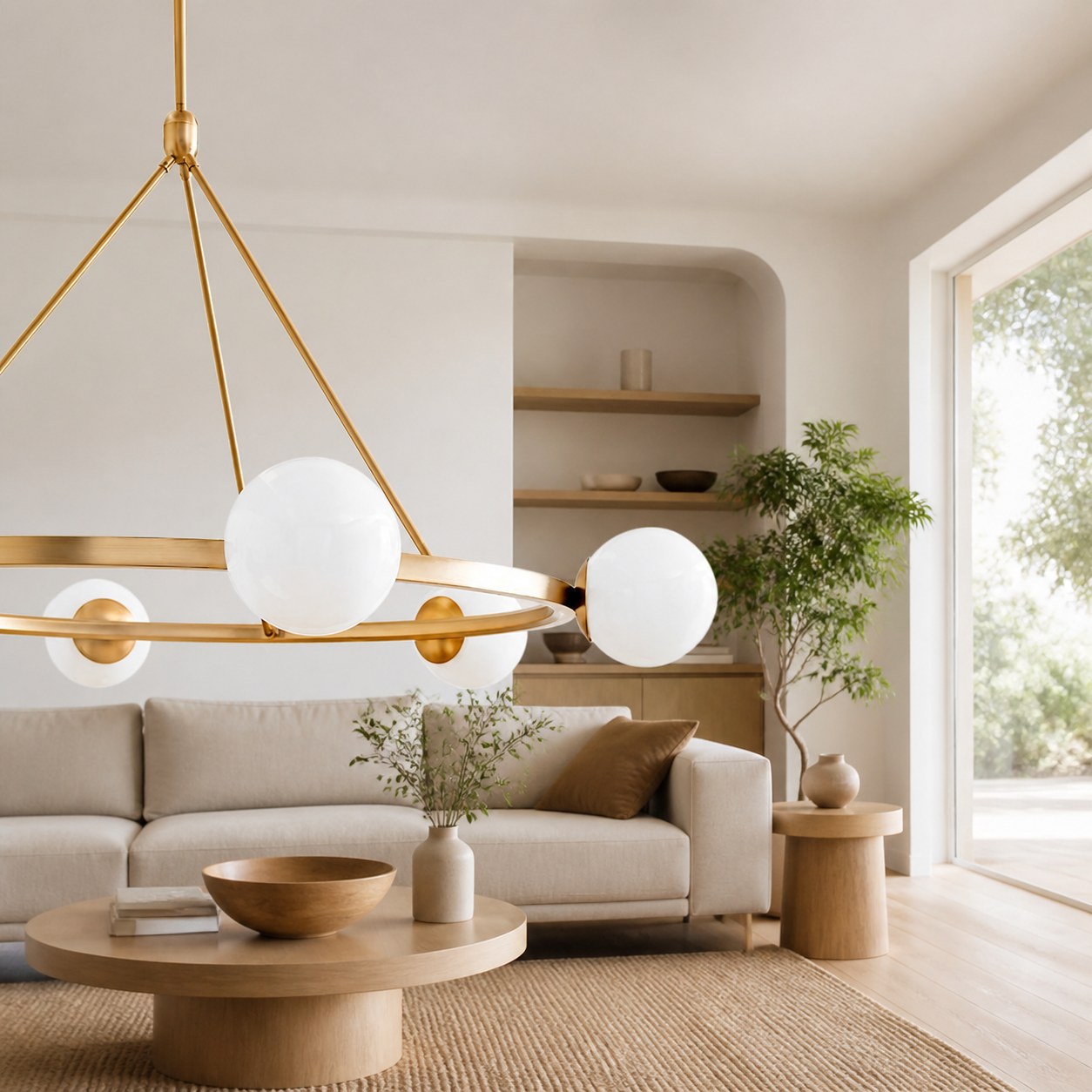 Brelia Round Light Chandelier - Modern Globe Chandelier in Stylish Design