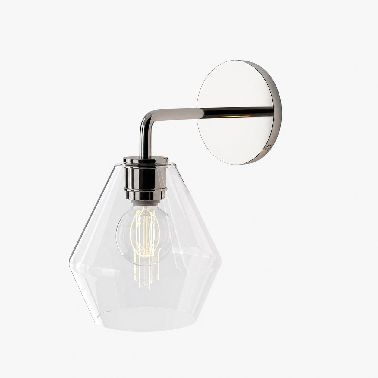 Merin Sculptural Milk Glass Geometric Wall Lamp