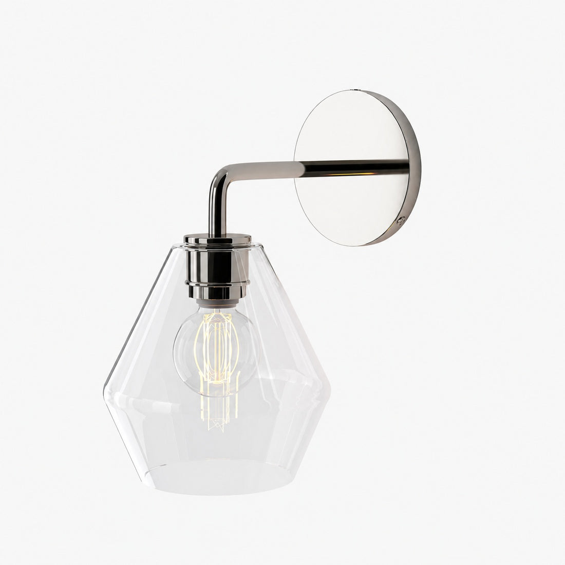 Merin Sculptural Milk Glass Geometric Wall Lamp