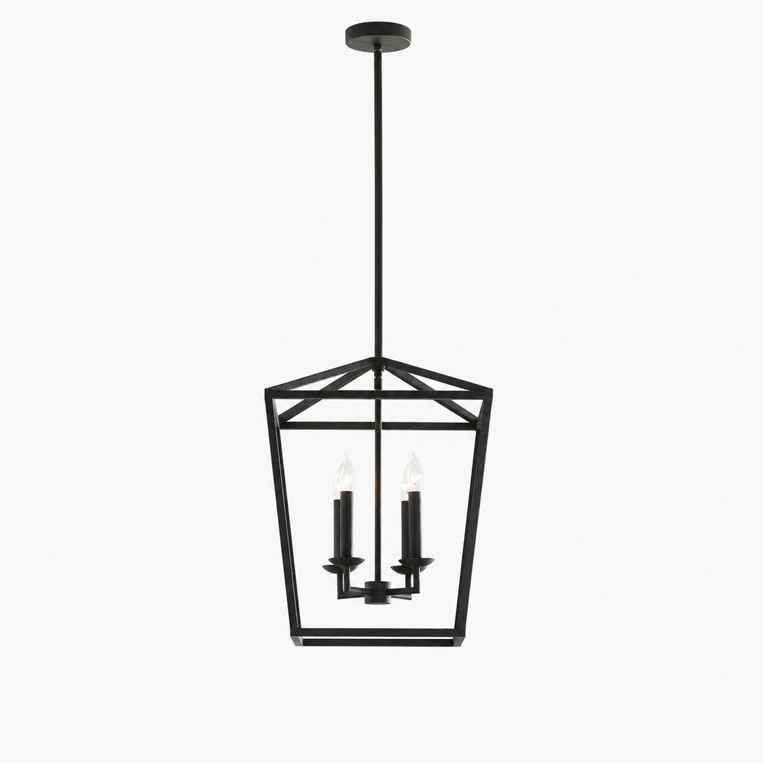 Rowan Bronze and Brass Lantern Pendant Light - Steel Hanging Ceiling Fixture
