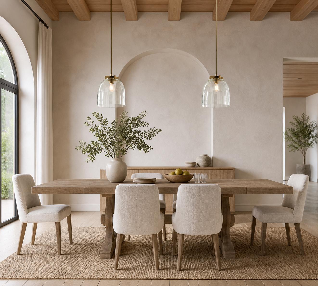 Auria Metal Brass Pendant Lighting - Vintage Finish with Glass Shade