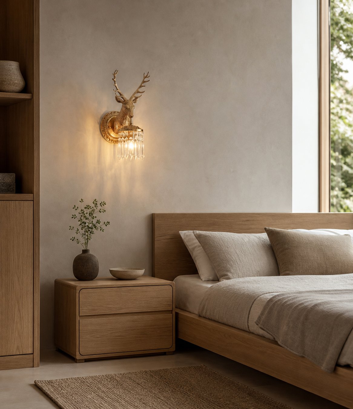 Antler Crystal Wall Lamp