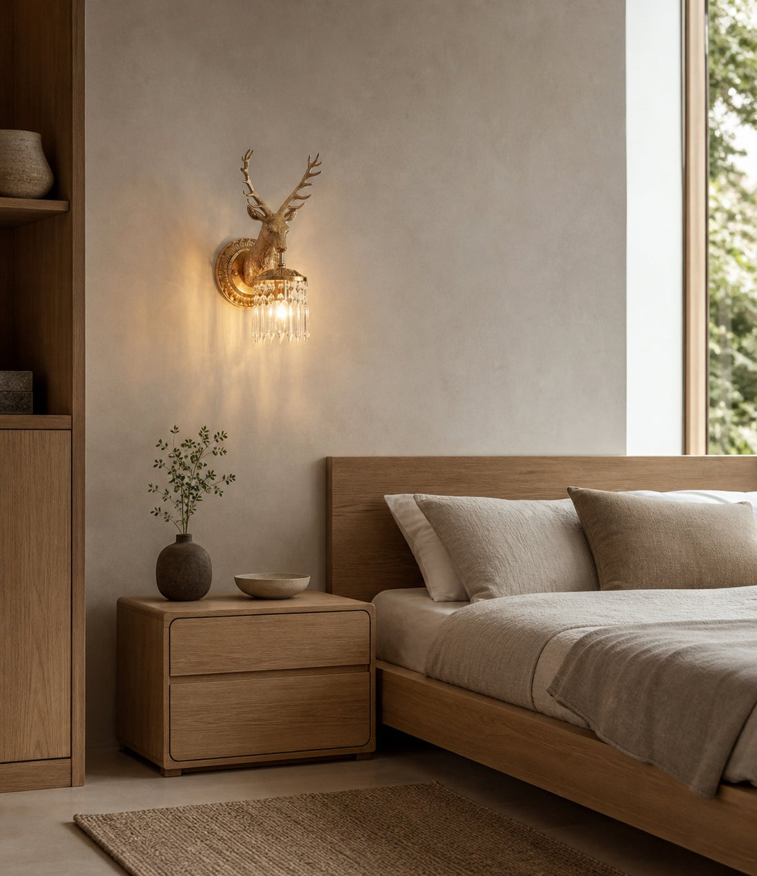 Antler Crystal Wall Lamp