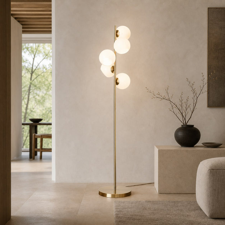 Brina Glass Multi-Light Floor Lamp - Modern Standing Light with Elegance