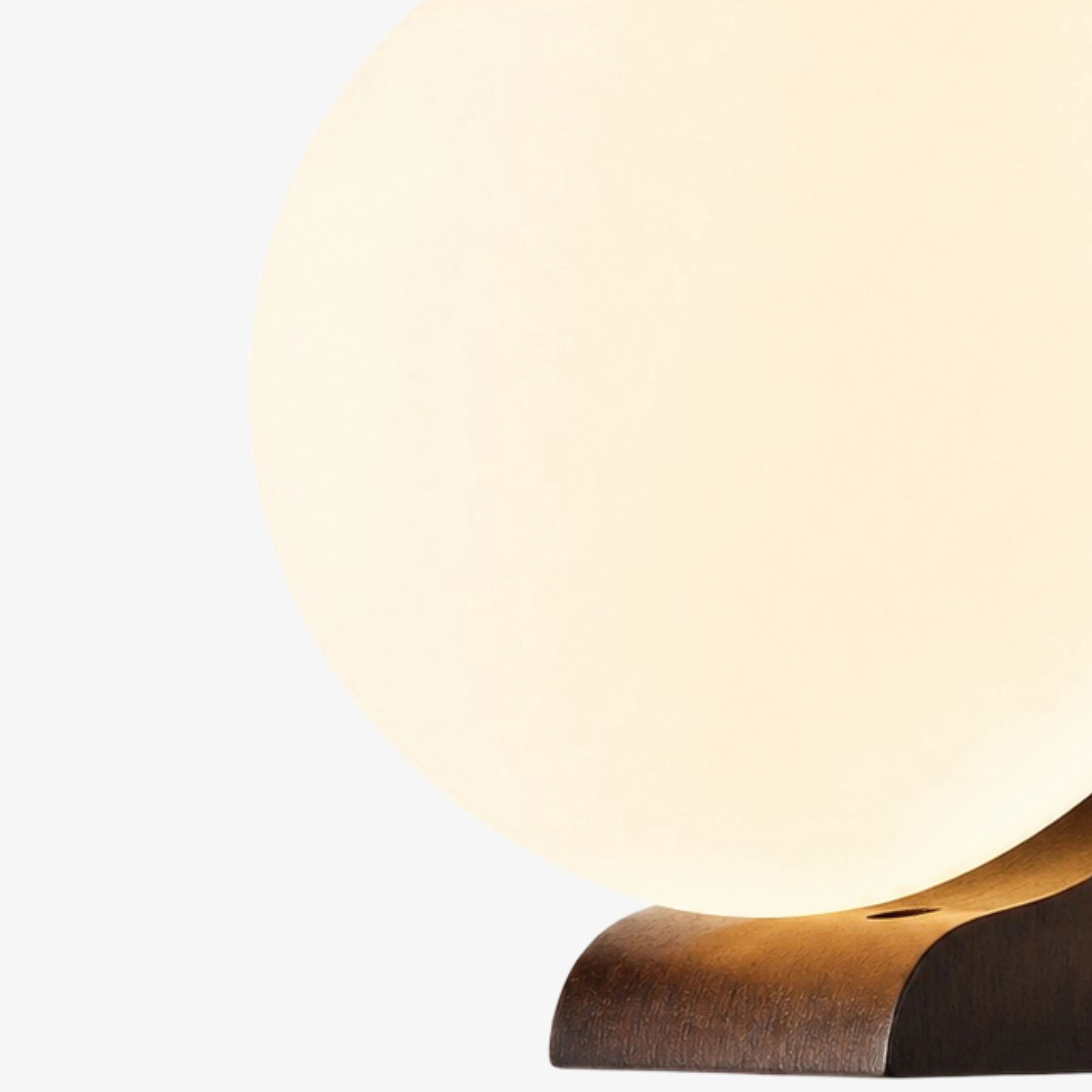 One-head opal globe and Walnut base detail