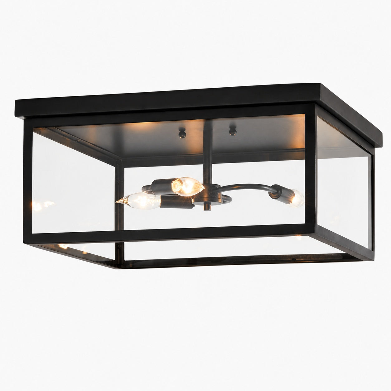 Ferrix Minimalistisch Iron Flush Mount Ceiling Light - Modern Outdoor Glass Ceiling Lamp