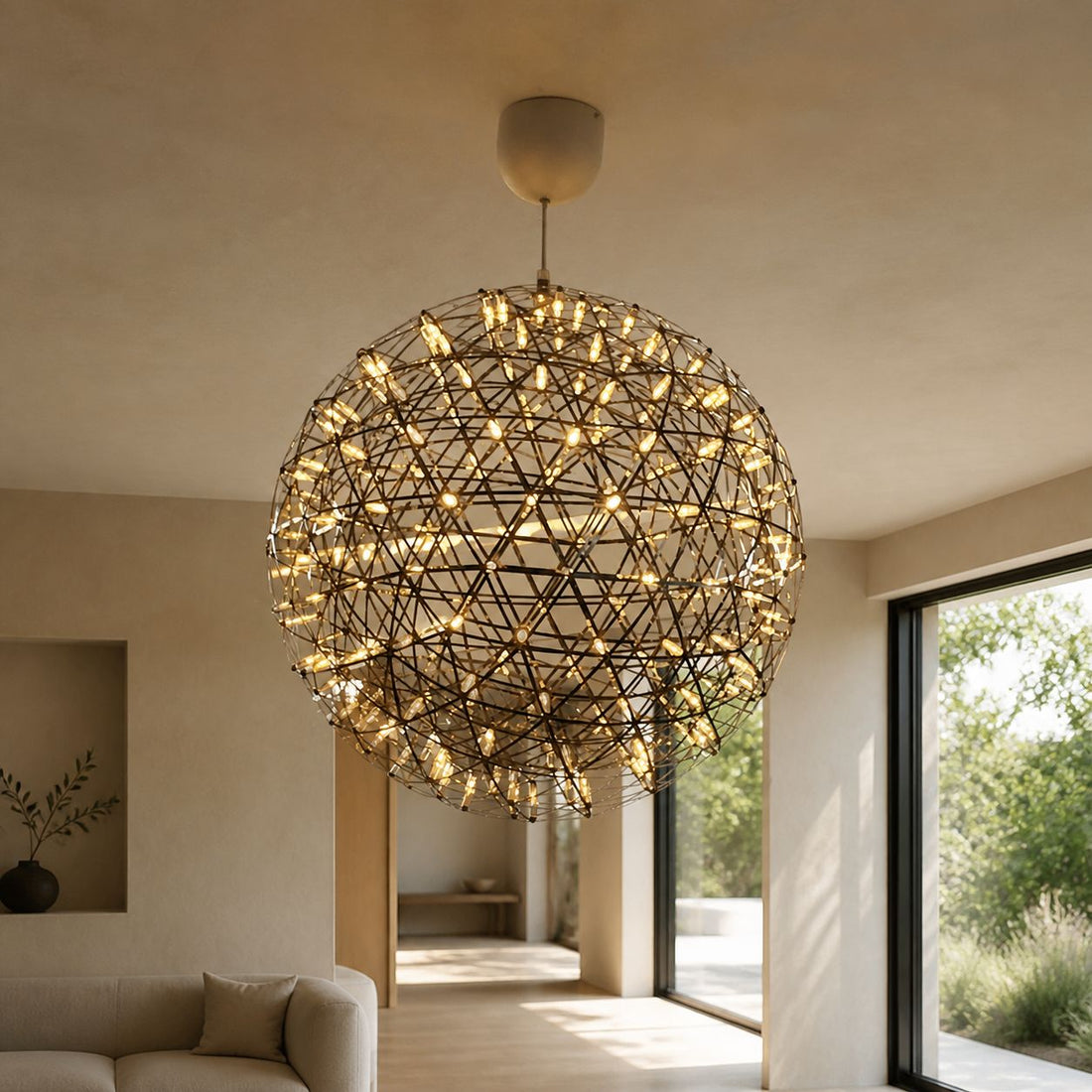 Silver Spark Ball Pendant Light