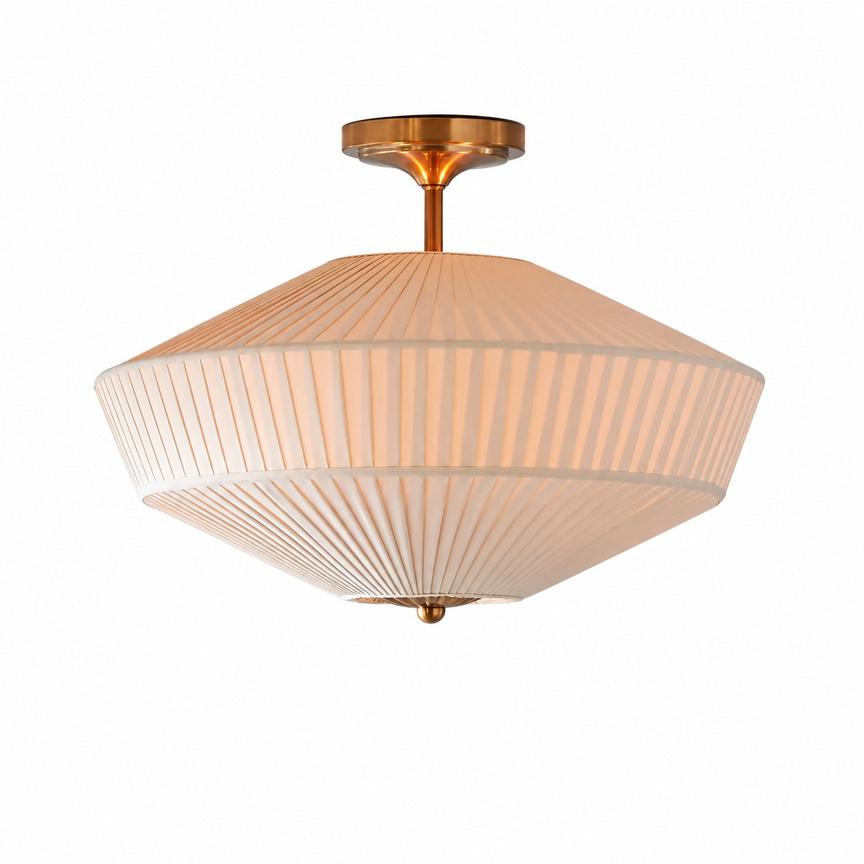 Elumina Silk Semi-Flush Mount - Modern Fabric Ceiling Light Fixture