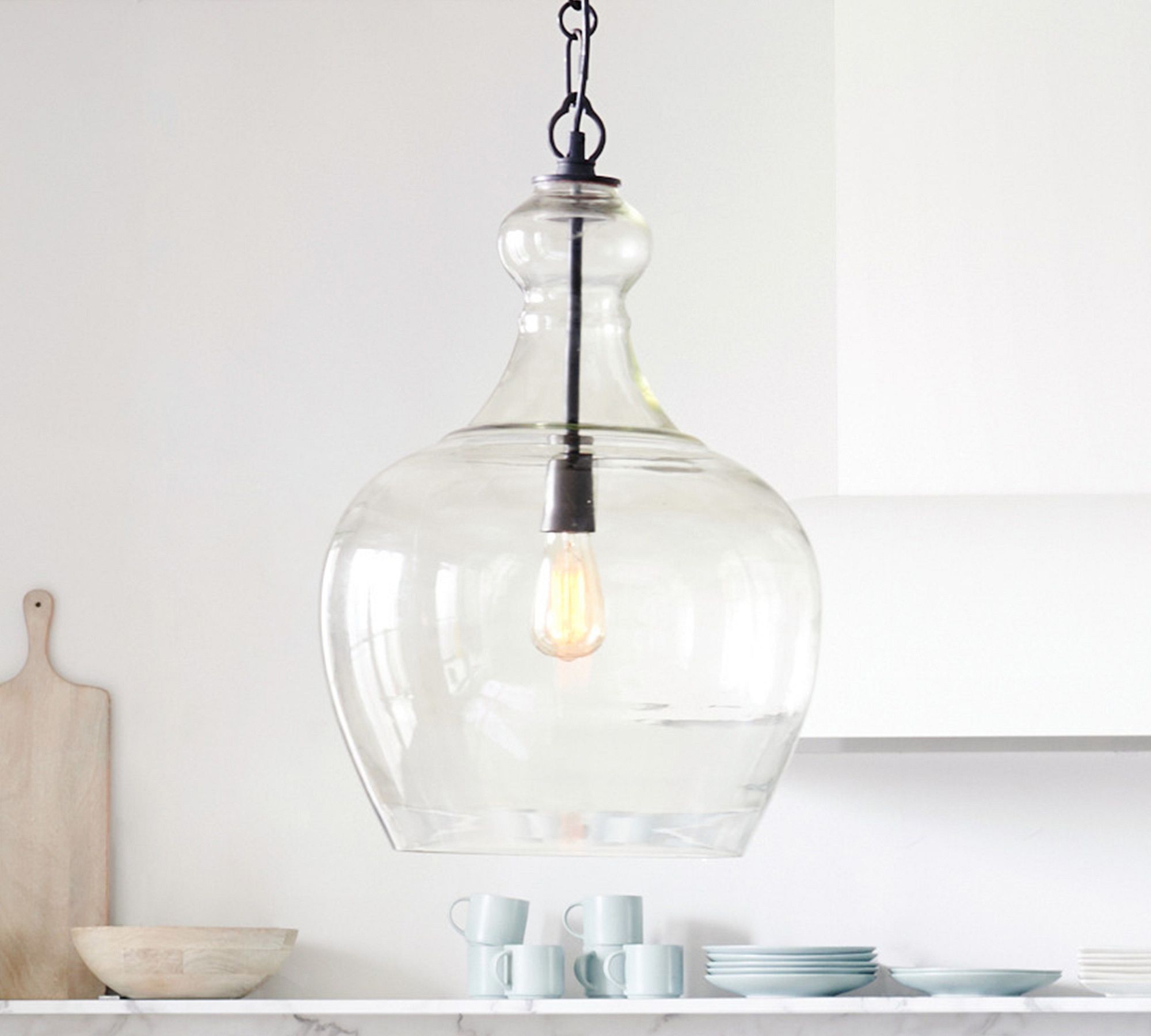 Lawson Warbled Milk Glass Pendant – Modern Elegance for Kitchen Island