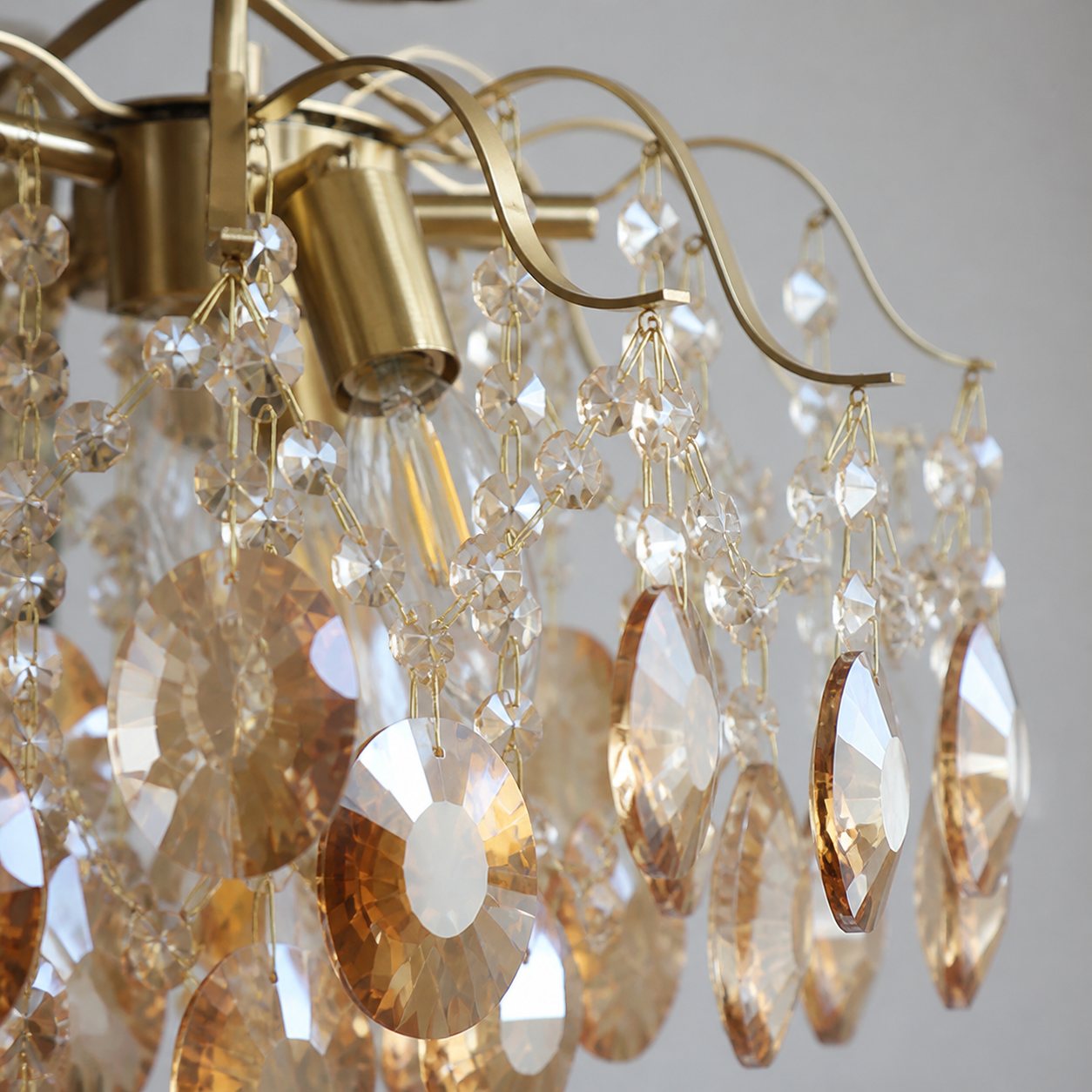 Vintage Sumptuous Teardrop Crystal Chandelier