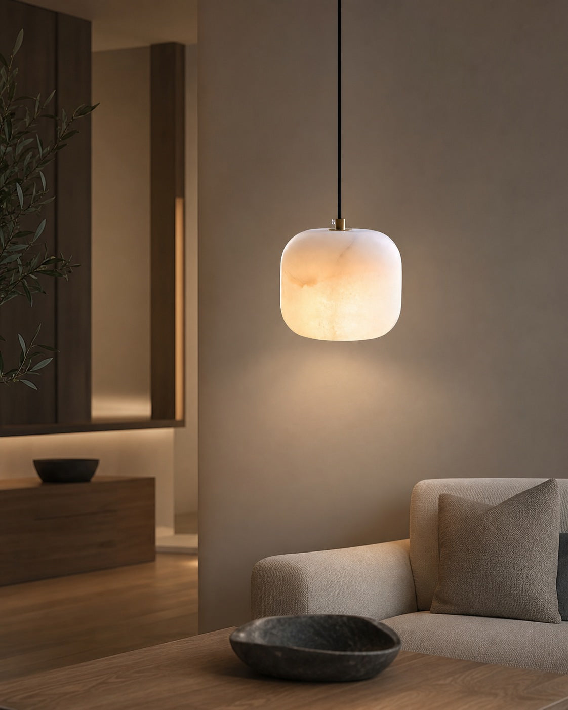 Alabaster Bedside Pendant Light