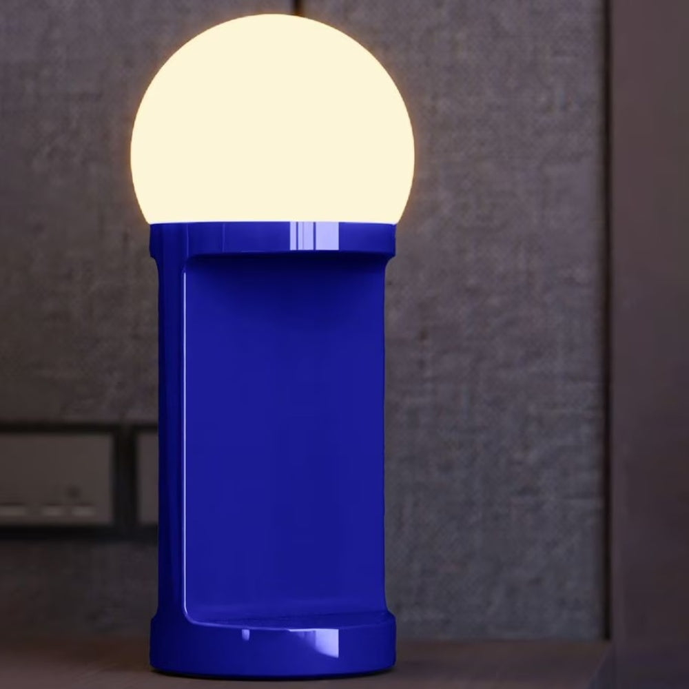 Elegant Ceramic Table Lamp with Blown Glass Shade