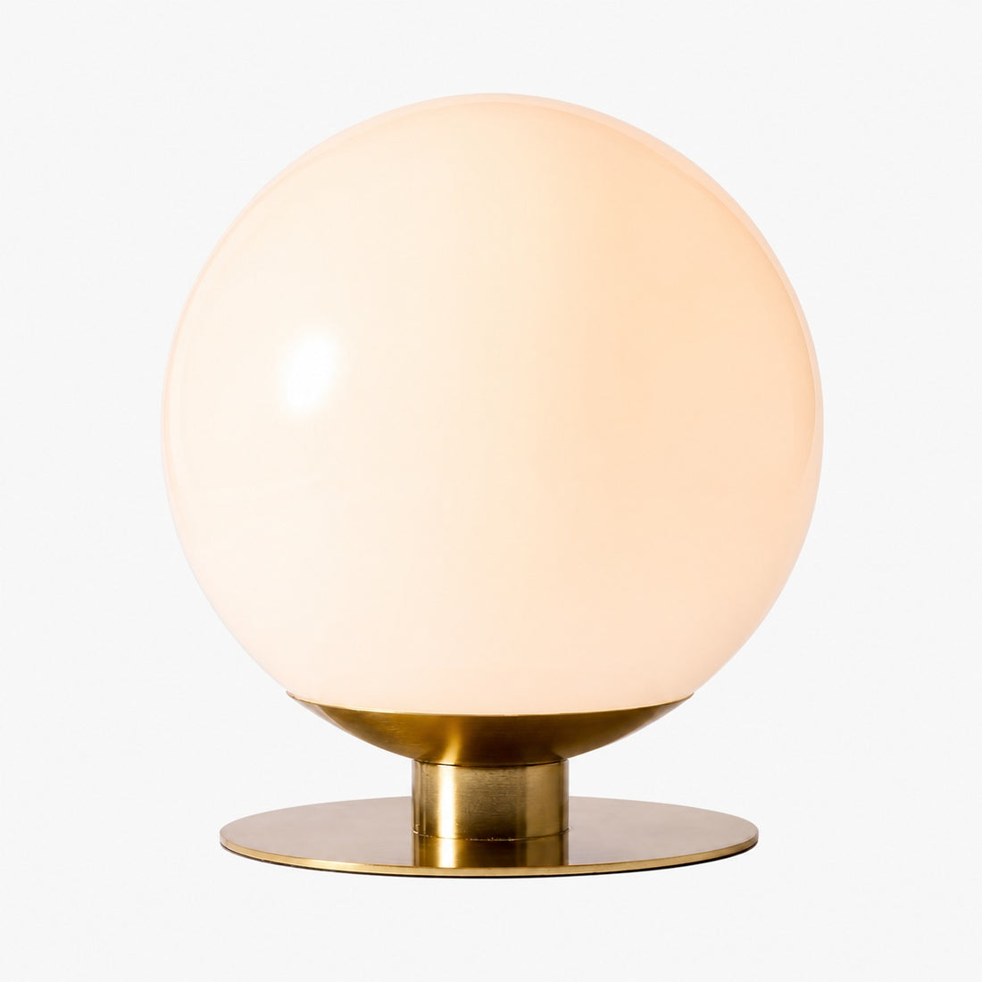 Rivolence Modern Table Lamp - Brass Finish White Glass Shade - Retro Style