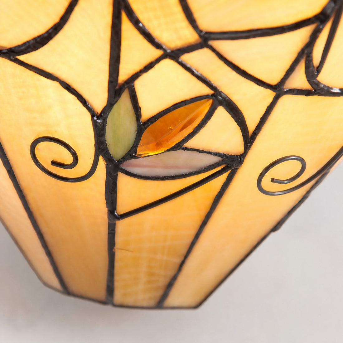 TF Jamelia Art Nouveau Wall Light with Bevelled Glass Shade – Metal Glass Fixture for Hallway or Bedroom