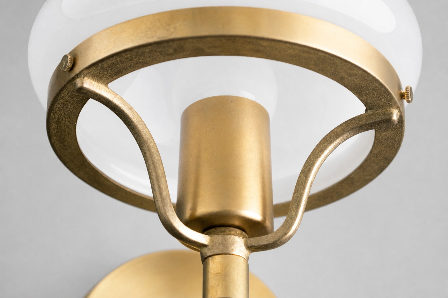 Ornato Luxe Modern Art Deco Wall Light - Opal Glass Globe Sconce - Brass or Black