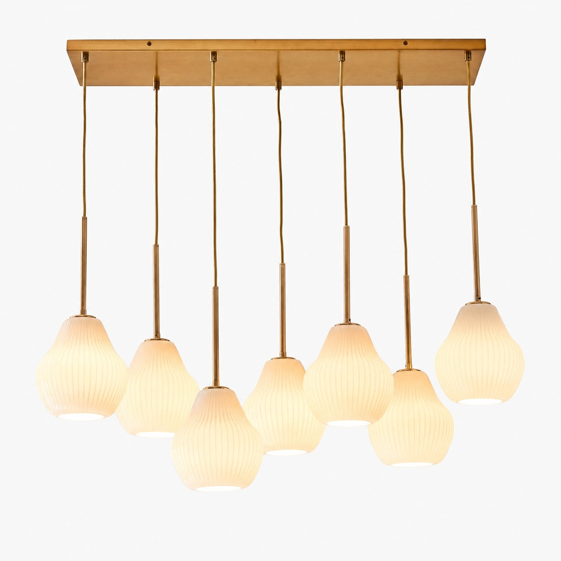 Rivrona Contemporary 7-Light Chandelier - Modern Glass Lighting for Dining Rooms